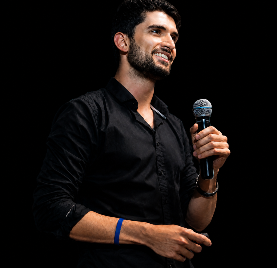 Anderson Weber falando em um evento